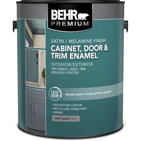 Is behr cabinet and trim enamel water-based - BEHR Kitchen, Bath & Trim Interior Stain-Blocking Primer & Sealer promotes excellent adhesion to glossy surfaces and provides maximum stain resistance in a multi-purpose stain-blocking formula. It creates a uniform surface finish for improved hiding, adhesion and flow and leveling of topcoats. This acrylic latex film is mildew resistant and ... 
